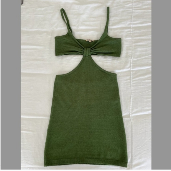 Verge Girl Green Bodycon Dress Plunge Neckline Cut Out - Picture 2 of 5